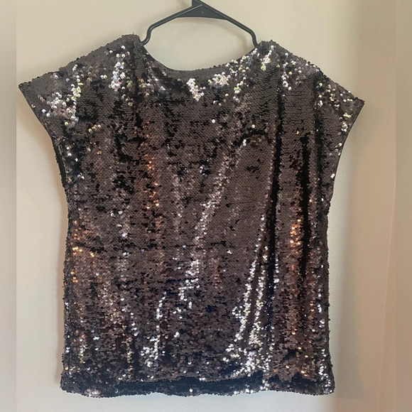 Ann Taylor | Black Sequence Top | Size S [B11] - Picture 4 of 5